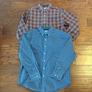 Croft & Barrow Maroon and Navy and Navy and Blue Plaid Button Down Shirts large